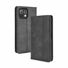 For Xiaomi Mi 11 Lite 5G / 4G Magnetic Buckle Retro Crazy Horse Texture Horizontal Flip Leather Case with Holder & Card Slots & Photo Frame(Black) - 1