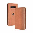 For Xiaomi Black Shark 4 / Black Shark 4 Pro Magnetic Buckle Retro Crazy Horse Texture Horizontal Flip Leather Case with Holder & Card Slots & Photo Frame(Brown) - 1