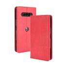 For Xiaomi Black Shark 4 / Black Shark 4 Pro Magnetic Buckle Retro Crazy Horse Texture Horizontal Flip Leather Case with Holder & Card Slots & Photo Frame(Red) - 1