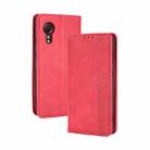 For Samsung Galaxy Xcover 5 Magnetic Buckle Retro Crazy Horse Texture Horizontal Flip Leather Case with Holder & Card Slots & Photo Frame(Red) - 1