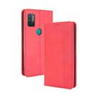 For Ulefone Note 11P Magnetic Buckle Retro Crazy Horse Texture Horizontal Flip Leather Case with Holder & Card Slots & Photo Frame(Red) - 1