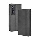 For Xiaomi Mi 10S Magnetic Buckle Retro Crazy Horse Texture Horizontal Flip Leather Case with Holder & Card Slots & Photo Frame(Black) - 1