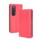 For Xiaomi Mi 10S Magnetic Buckle Retro Crazy Horse Texture Horizontal Flip Leather Case with Holder & Card Slots & Photo Frame(Red) - 1