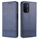 For OPPO A93 (5G) AZNS Magnetic Calf Texture Horizontal Flip Leather Case with Card Slots & Holder & Wallet(Dark Blue) - 1