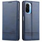 For Xiaomi Redmi K40 Pro AZNS Magnetic Calf Texture Horizontal Flip Leather Case with Card Slots & Holder & Wallet(Dark Blue) - 1