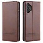 For Samsung Galaxy A32 4G AZNS Magnetic Calf Texture Horizontal Flip Leather Case with Card Slots & Holder & Wallet(Dark Brown) - 1