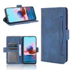 For Xiaomi Redmi Note 10 4G / Note 10S Skin Feel Calf Pattern Horizontal Flip Leather Case with Holder & Card Slots & Photo Frame(Blue) - 1