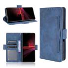 For Sony Xperia 1 III Skin Feel Calf Pattern Horizontal Flip Leather Case with Holder & Card Slots & Photo Frame(Blue) - 1