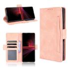 For Sony Xperia 1 III Skin Feel Calf Pattern Horizontal Flip Leather Case with Holder & Card Slots & Photo Frame(Pink) - 1