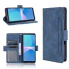 For Sony Xperia 10 III Skin Feel Calf Pattern Horizontal Flip Leather Case with Holder & Card Slots & Photo Frame(Blue) - 1