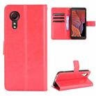 For Samsung Galaxy Xcover 5 Retro Crazy Horse Texture Horizontal Flip Leather Case with Holder & Card Slots & Photo Frame(Red) - 1