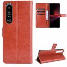 For Sony Xperia 1 III Retro Crazy Horse Texture Horizontal Flip Leather Case with Holder & Card Slots & Photo Frame(Brown) - 1
