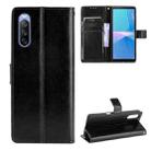 For Sony Xperia 10 III Retro Crazy Horse Texture Horizontal Flip Leather Case with Holder & Card Slots & Photo Frame(Black) - 1