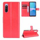 For Sony Xperia 10 III Retro Crazy Horse Texture Horizontal Flip Leather Case with Holder & Card Slots & Photo Frame(Red) - 1