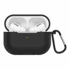 Solid Color Silicone Earphone Protective Case for AirPods Pro, with Hook(Black) - 1