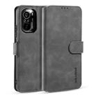 For Xiaomi Redmi K40 DG.MING Retro Oil Side Horizontal Flip Leather Case with Holder & Card Slots & Wallet(Grey) - 1