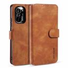 For Xiaomi Redmi K40 Pro DG.MING Retro Oil Side Horizontal Flip Leather Case with Holder & Card Slots & Wallet(Brown) - 1