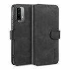 For Xiaomi Redmi Note 9 4G DG.MING Retro Oil Side Horizontal Flip Leather Case with Holder & Card Slots & Wallet(Black) - 1