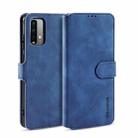 For Xiaomi Poco M3 DG.MING Retro Oil Side Horizontal Flip Leather Case with Holder & Card Slots & Wallet(Blue) - 1