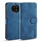 For Xiaomi Redmi Note 9 5G DG.MING Retro Oil Side Horizontal Flip Leather Case with Holder & Card Slots & Wallet(Blue) - 1