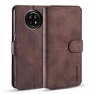 For Xiaomi Redmi Note 9T 5G DG.MING Retro Oil Side Horizontal Flip Leather Case with Holder & Card Slots & Wallet(Coffee) - 1