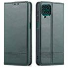 For Samsung Galaxy M62 / F62 AZNS Magnetic Calf Texture Horizontal Flip Leather Case with Card Slots & Holder & Wallet(Dark Green) - 1