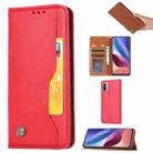 For Xiaomi Redmi K40 / K40 Pro Knead Skin Texture Horizontal Flip Leather Case with Photo Frame & Holder & Card Slots & Wallet(Red) - 1