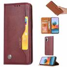 For Xiaomi Redmi Note 10 4G / Note 10S Knead Skin Texture Horizontal Flip Leather Case with Photo Frame & Holder & Card Slots & Wallet(Wine Red) - 1