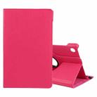 For Lenovo M10 HD Litchi Texture Solid Color Horizontal Flip Leather Case with Holder & Pen Slot(Rose Red) - 1