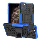 For iPhone 11 Pro Max Tire Texture TPU + PC Shockproof Case with Holder(Blue) - 1