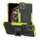 For iPhone 11 Pro Max Tire Texture TPU + PC Shockproof Case with Holder(Green) - 1