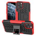 For iPhone 11 Pro Tire Texture TPU + PC Shockproof Case with Holder(Red) - 1