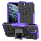 For iPhone 11 Pro Tire Texture TPU + PC Shockproof Case with Holder(Purple) - 1