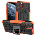 For iPhone 11 Pro Tire Texture TPU + PC Shockproof Case with Holder(Orange) - 1