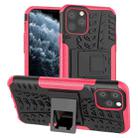 For iPhone 11 Pro Tire Texture TPU + PC Shockproof Case with Holder(Pink) - 1