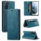 For Samsung Galaxy S21 5G AutSpace A01 Retro Skin-feel Crazy Horse Texture Horizontal Flip Leather Case with Holder & Card Slots & Wallet & RFID(Blue) - 1