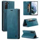 For Samsung Galaxy S21+ 5G AutSpace A01 Retro Skin-feel Crazy Horse Texture Horizontal Flip Leather Case with Holder & Card Slots & Wallet & RFID(Blue) - 1