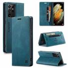 For Samsung Galaxy S21 Ultra 5G AutSpace A01 Retro Skin-feel Crazy Horse Texture Horizontal Flip Leather Case with Holder & Card Slots & Wallet & RFID(Blue) - 1