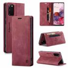 For Samsung Galaxy S20 AutSpace A01 Retro Skin-feel Crazy Horse Texture Horizontal Flip Leather Case with Holder & Card Slots & Wallet & RFID(Wine Red) - 1