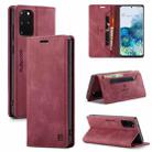 For Samsung Galaxy S20+ AutSpace A01 Retro Skin-feel Crazy Horse Texture Horizontal Flip Leather Case with Holder & Card Slots & Wallet & RFID(Wine Red) - 1