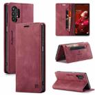 For Samsung Galaxy A32 5G AutSpace A01 Retro Skin-feel Crazy Horse Texture Horizontal Flip Leather Case with Holder & Card Slots & Wallet & RFID(Wine Red) - 1