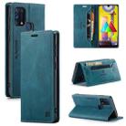 For Samsung Galaxy M31 AutSpace A01 Retro Skin-feel Crazy Horse Texture Horizontal Flip Leather Case with Holder & Card Slots & Wallet & RFID(Blue) - 1