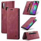 For Samsung Galaxy A40 AutSpace A01 Retro Skin-feel Crazy Horse Texture Horizontal Flip Leather Case with Holder & Card Slots & Wallet & RFID(Wine Red) - 1