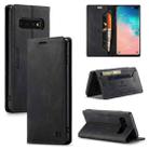 For Samsung Galaxy S10+ AutSpace A01 Retro Skin-feel Crazy Horse Texture Horizontal Flip Leather Case with Holder & Card Slots & Wallet & RFID(Black) - 1