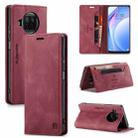 For Xiaomi Mi 10T Lite 5G AutSpace A01 Retro Skin-feel Crazy Horse Texture Horizontal Flip Leather Case with Holder & Card Slots & Wallet & RFID(Wine Red) - 1