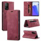 For Xiaomi Mi 10T / 10T Pro 5G AutSpace A01 Retro Skin-feel Crazy Horse Texture Horizontal Flip Leather Case with Holder & Card Slots & Wallet & RFID(Wine Red) - 1