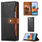 For Xiaomi Redmi Note 10 4G / Note 10S Calf Texture Double Fold Clasp Horizontal Flip Leather Case with Photo Frame & Holder & Card Slots & Wallet(Black) - 1