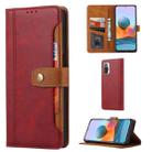 For Xiaomi Redmi Note 10 4G / Note 10S Calf Texture Double Fold Clasp Horizontal Flip Leather Case with Photo Frame & Holder & Card Slots & Wallet(Red) - 1