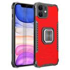 For iPhone 11 Fierce Warrior Series Armor All-inclusive Shockproof Aluminum Alloy + TPU Protective Case with Ring Holder (Red) - 1