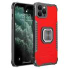 For iPhone 11 Pro Fierce Warrior Series Armor All-inclusive Shockproof Aluminum Alloy + TPU Protective Case with Ring Holder (Red) - 1